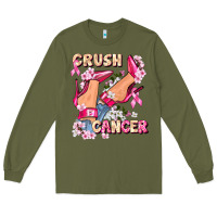 Army Green Crush Breast Cancer Long Sleeve Tee - FaDigitalArtStudio