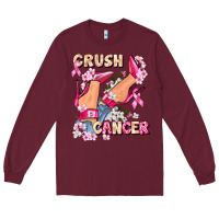 Burgundy Crush Breast Cancer Long Sleeve Tee - FaDigitalArtStudio