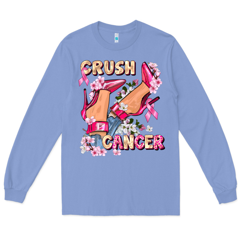 Crush Breast Cancer Long Sleeve Tee by FaDigitalArtStudio | Teevron