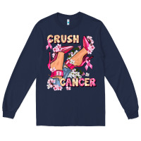 Navy Crush Breast Cancer Long Sleeve Tee - FaDigitalArtStudio