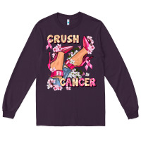 Plum Crush Breast Cancer Long Sleeve Tee - FaDigitalArtStudio