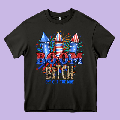 Boom Bıtch Get Out The Way Heavy Core Tee Designed By Jahusdesignshop