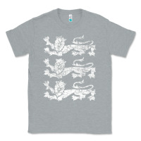 Heather Grey Retro Three England Lions Vintage Souvenir Classic Tee - longCreatives