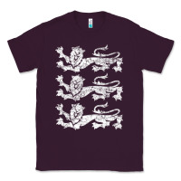 Plum Retro Three England Lions Vintage Souvenir Classic Tee - longCreatives