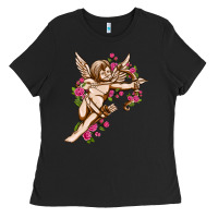 Cupid With Rose Valentine's Day Ladies Tee | Teevron