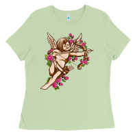 Matcha Cupid with rose Valentine's Day Ladies Tee - HowdyJamesFarm
