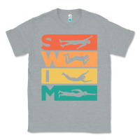 Heather Grey Retro Vintage Swimming Gift For Swimmers Classic Tee - longCreatives