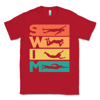 Red Retro Vintage Swimming Gift For Swimmers Classic Tee - longCreatives