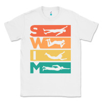 White Retro Vintage Swimming Gift For Swimmers Classic Tee - longCreatives