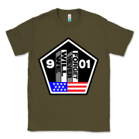 Army Green 9-11 We Will Never Forget Classic Tee - longCreatives