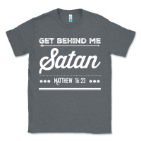 Charcoal Heather Get behind me Satan Matthew 1623 Quote Classic Tee - longCreatives