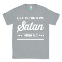 Heather Grey Get behind me Satan Matthew 1623 Quote Classic Tee - longCreatives