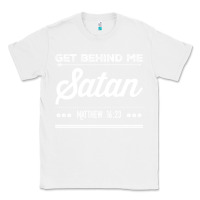 White Get behind me Satan Matthew 1623 Quote Classic Tee - longCreatives