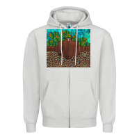 Dove Grey custom cactus and sunflowers leopard turquoise Zipper Hoodie - Artiststas
