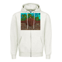 Oatmeal Heather custom cactus and sunflowers leopard turquoise Zipper Hoodie - Artiststas