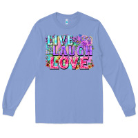 Colony Blue Live laugh love hippie Valentine's Day Long Sleeve Tee - FaDigitalArtStudio