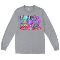 Heather Grey Live laugh love hippie Valentine's Day Long Sleeve Tee - FaDigitalArtStudio