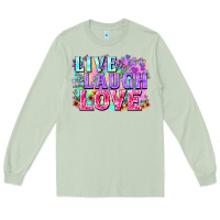 Live Laugh Love Hippie Valentine's Day Long Sleeve Tee | Teevron