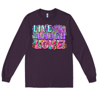 Plum Live laugh love hippie Valentine's Day Long Sleeve Tee - FaDigitalArtStudio