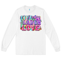 White Live laugh love hippie Valentine's Day Long Sleeve Tee - FaDigitalArtStudio