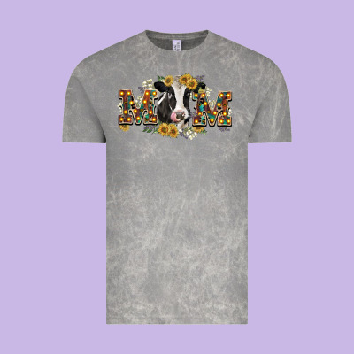 Mom With Cow Vintage Tee Designed By Cowgirlartshop