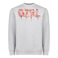 Heather Grey Girl balloon Heavyweight Sweatshirt - Artiststas