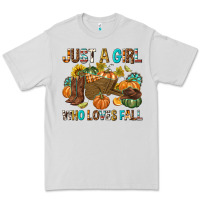 Dove Grey Just a Girl Who Loves Fall Premium Tee - texasbilliewilder