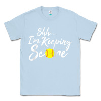 Dusty Blue Scorekeeper Softball Team Scorebook Keeper Raglan Baseball Classic Tee - longCreatives