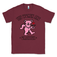 Burgundy The Women Are Dancing Bear Smarter Classic Tee - longCreatives