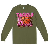 Army Green Tackle Cancer Basketball Long Sleeve Tee - FaDigitalArtStudio