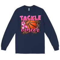 Navy Tackle Cancer Basketball Long Sleeve Tee - FaDigitalArtStudio