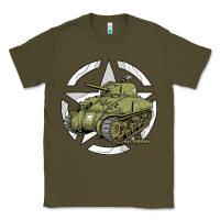 Army Green Sherman M4A1 WWII Army Tank History Vintage Classic Tee - longCreatives