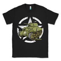 Black Sherman M4A1 WWII Army Tank History Vintage Classic Tee - longCreatives