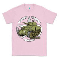 Bubblegum Pink Sherman M4A1 WWII Army Tank History Vintage Classic Tee - longCreatives