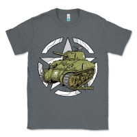 Charcoal Heather Sherman M4A1 WWII Army Tank History Vintage Classic Tee - longCreatives