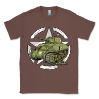 Chestnut Sherman M4A1 WWII Army Tank History Vintage Classic Tee - longCreatives