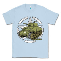 Dusty Blue Sherman M4A1 WWII Army Tank History Vintage Classic Tee - longCreatives