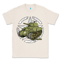 Natural Sherman M4A1 WWII Army Tank History Vintage Classic Tee - longCreatives