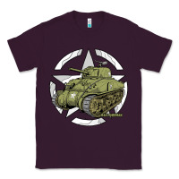 Plum Sherman M4A1 WWII Army Tank History Vintage Classic Tee - longCreatives