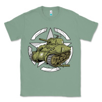 Sage Sherman M4A1 WWII Army Tank History Vintage Classic Tee - longCreatives