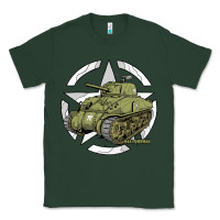 Sports Green Sherman M4A1 WWII Army Tank History Vintage Classic Tee - longCreatives