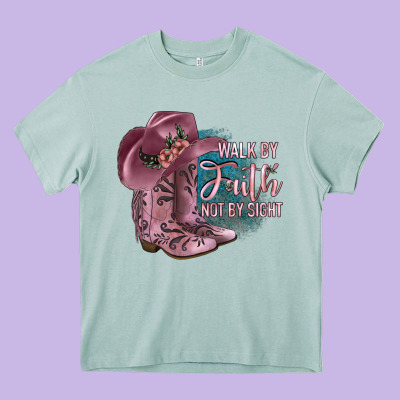 Walk By Faith Not By Sight Heavy Core Tee Designed By Jahusdesignshop