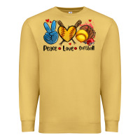 Antique Gold peace love  softball Premium Sweatshirt - AdoDesignShop