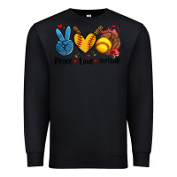 Black peace love  softball Premium Sweatshirt - AdoDesignShop