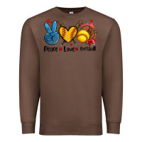 Chestnut peace love  softball Premium Sweatshirt - AdoDesignShop