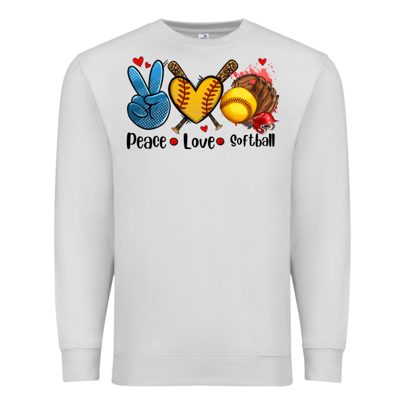 Peace Love  Softball Premium Sweatshirt by AdoDesignShop | Teevron