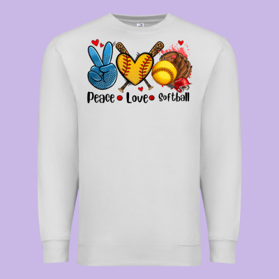 Peace Love  Softball Premium Sweatshirt Designed By Adodesignshop
