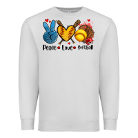 Dove Grey peace love  softball Premium Sweatshirt - AdoDesignShop
