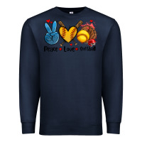 Navy peace love  softball Premium Sweatshirt - AdoDesignShop
