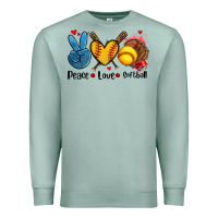 Seafoam peace love  softball Premium Sweatshirt - AdoDesignShop